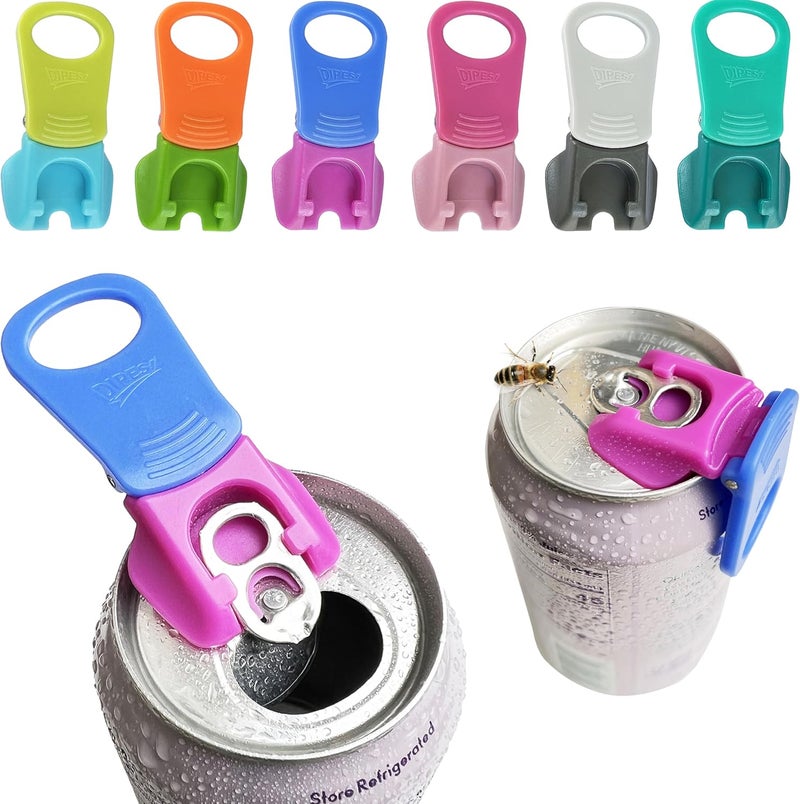 DIPESI 6 pack 6 colors Soda Can Opener & Soda can lids, Drink Protector Caps,Suitable for Parties, BBQ, Camping, and Travel. - Image 1